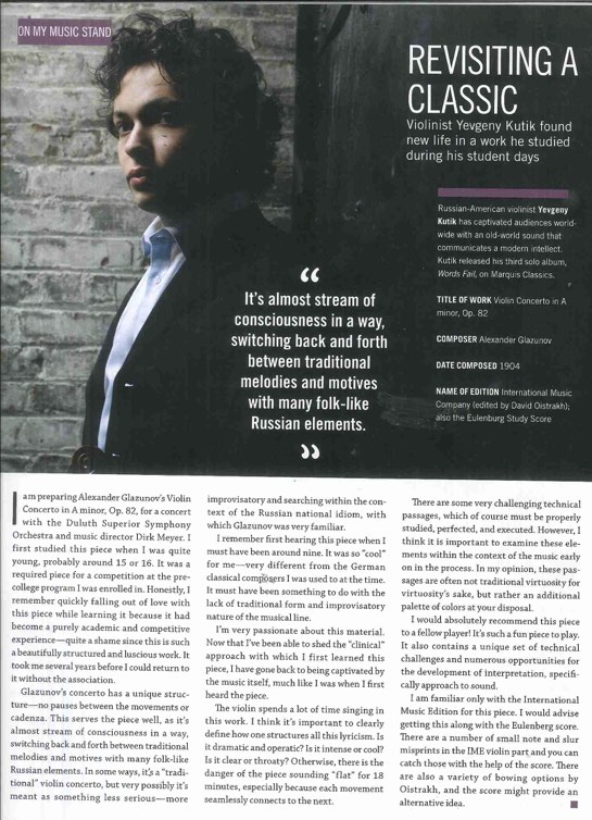 Feature in Strings Magazine